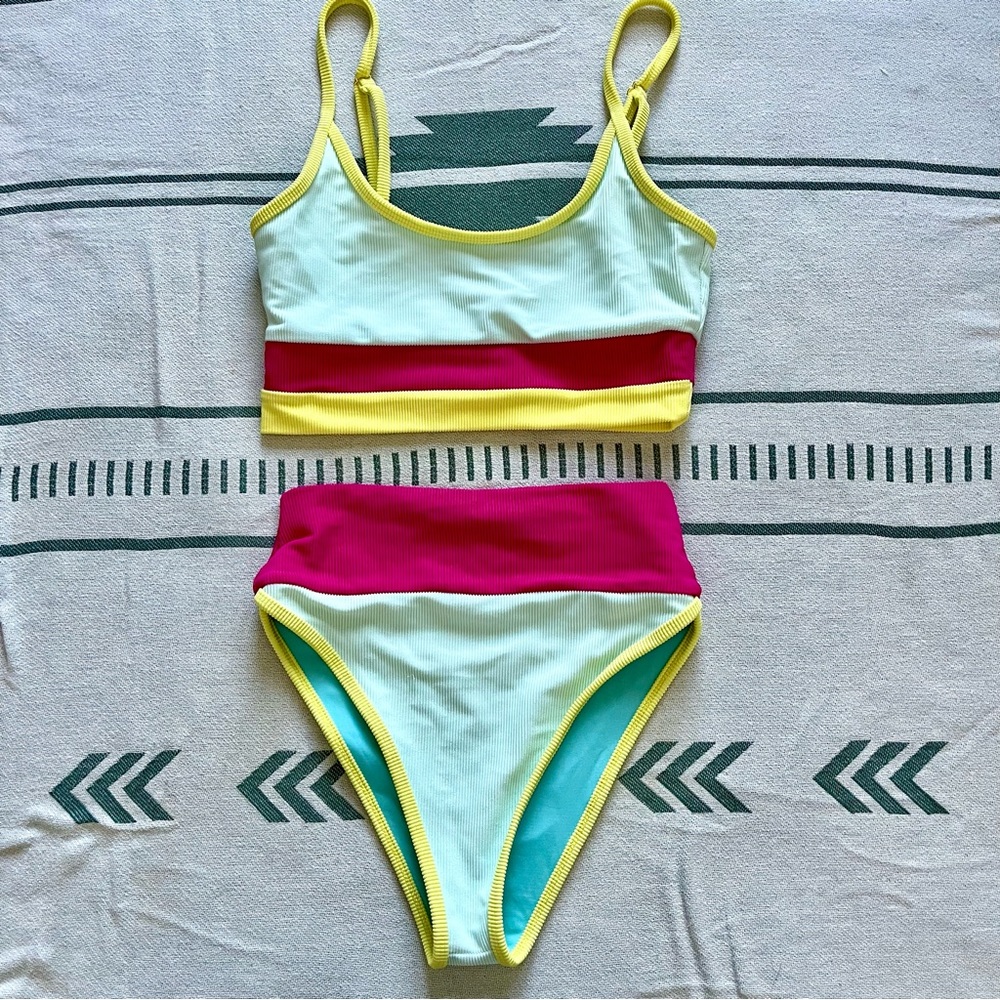 Beach Riot Tankini set in Mint